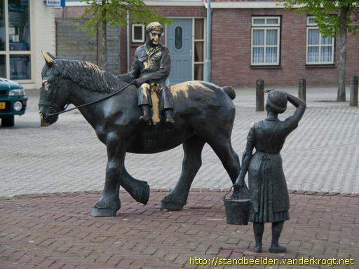 Sprundel -  Boer te paard en boerin