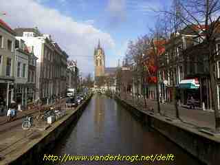 Delft - Oude Delft met Oude Kerk