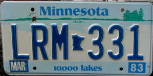Minnesota License Plate