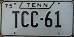 Tennessee License Plate, 1975