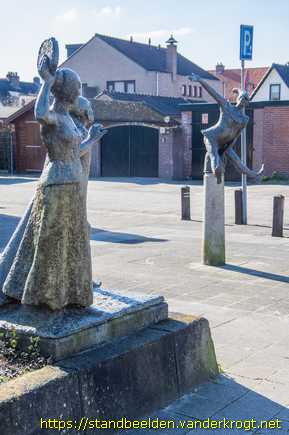 Baarn -  Pantalone en Columbina met bokspringende Harlekijn