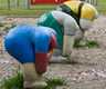 Bokspringende kinderen