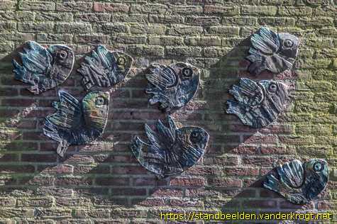 Hedel - Keramisch wandkunstwerk boom en vogels