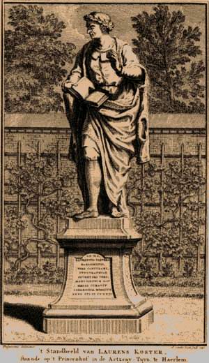 Gravure uit 'Het derde jubeljaar der uitgevondene boekdrukkonst' door J.C. Seiz, uitgegeven door Izaak en Johannes Enschedé, 1740