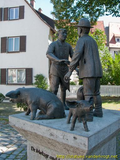 Ulm /  Dr Metzgr ond dr Baur beim Handl om dui Sau