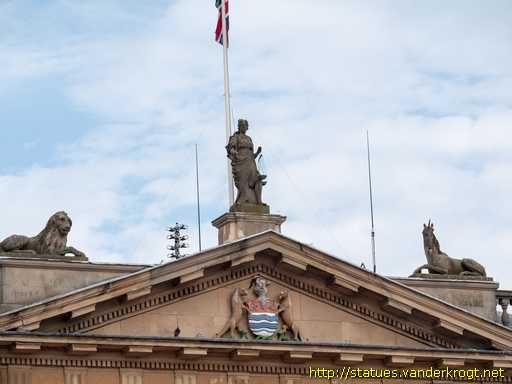 Newark-on-Trent /  Lady Justice with Lion and Unicorn