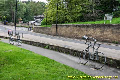 Knaresborough /  Three Cyclists and Two Sheep