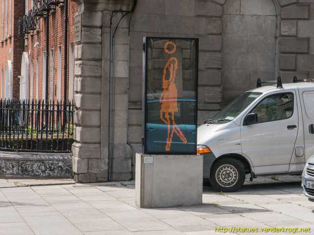 Dublin - Baile Átha Cliath /  Suzanne walking in leather skirt