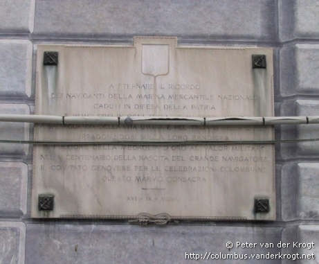 Genova /  Lapide sulla Palazzo di San Giorgio