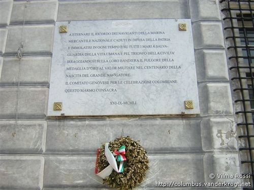 Genova /  Lapide sulla Palazzo di San Giorgio