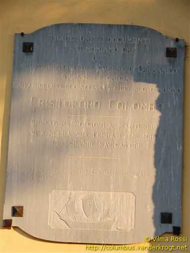 Chiusanico /  Lapide del'origine della famiglia di Colombo