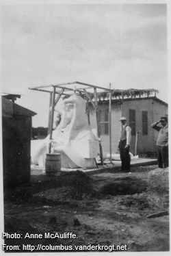 The head of the statue.