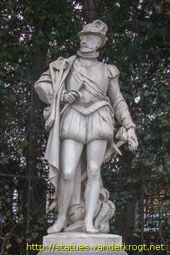 Brussel - Bruxelles - Standbeelden in de Kleine Zavel - Statues du Petit Sablon