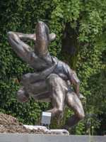 Le jardin des sculptures de la Musée olympique - Les Lutteurs