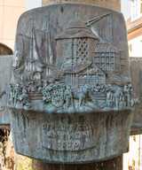 Bingen am Rhein - Markbrunnen mit Motiven aus der Binger Geschichte