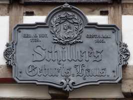 Marbach am Neckar - Tafel am Schillers Geburtshaus