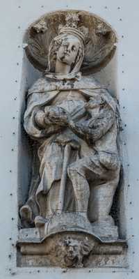 Eichstätt - Heiligenstatuen an der Spitalkirche