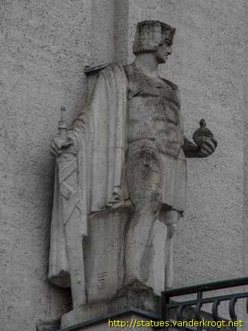 Stralsund - König und Frau mit Musikinstrument