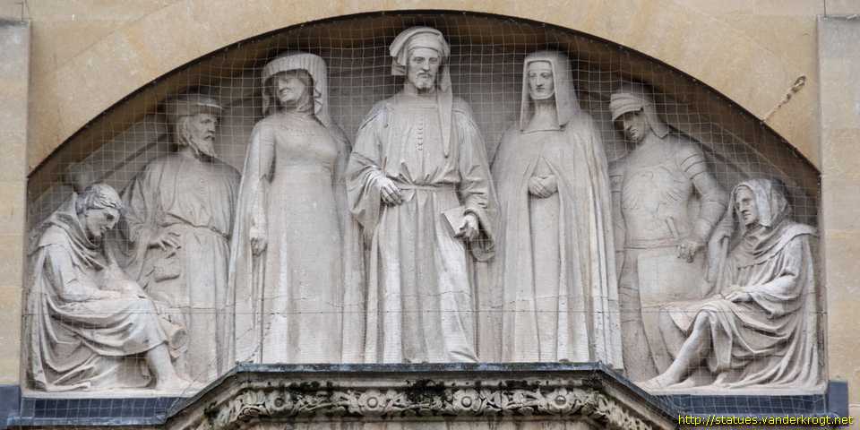 Bristol - Reliefs with Bede, Alfred the Great and Chaucer
