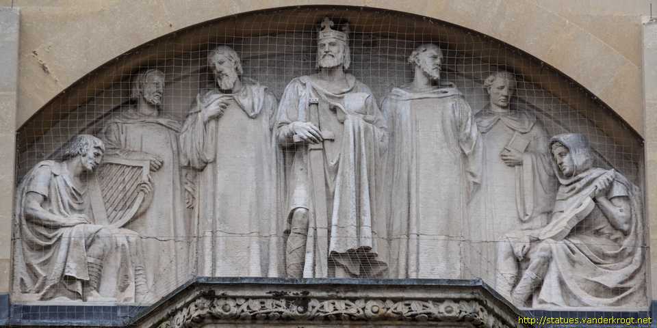 Bristol - Reliefs with Bede, Alfred the Great and Chaucer