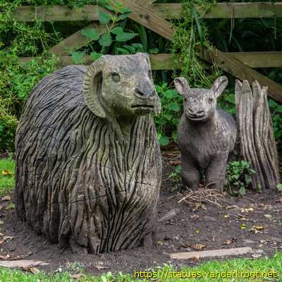 Knaresborough - Three Cyclists and Two Sheep
