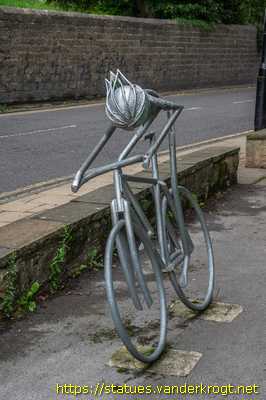 Knaresborough - Three Cyclists and Two Sheep